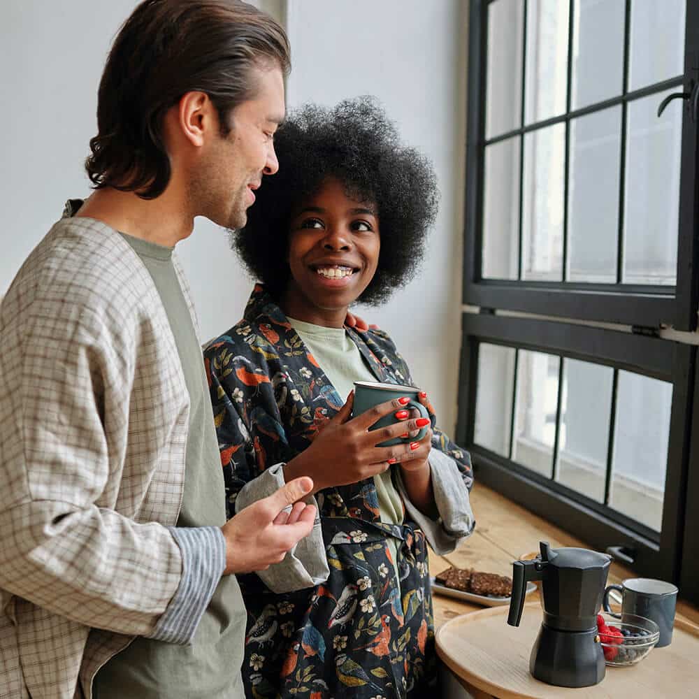 Couple reconnecting through sex therapy with professional counsellor